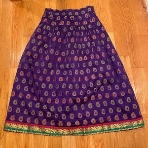 Paisley Print Purple Skirt